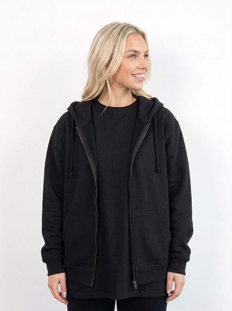 Women Classic Zipper Hoodie | Gymhawk. Bunny. Bloom Through it.