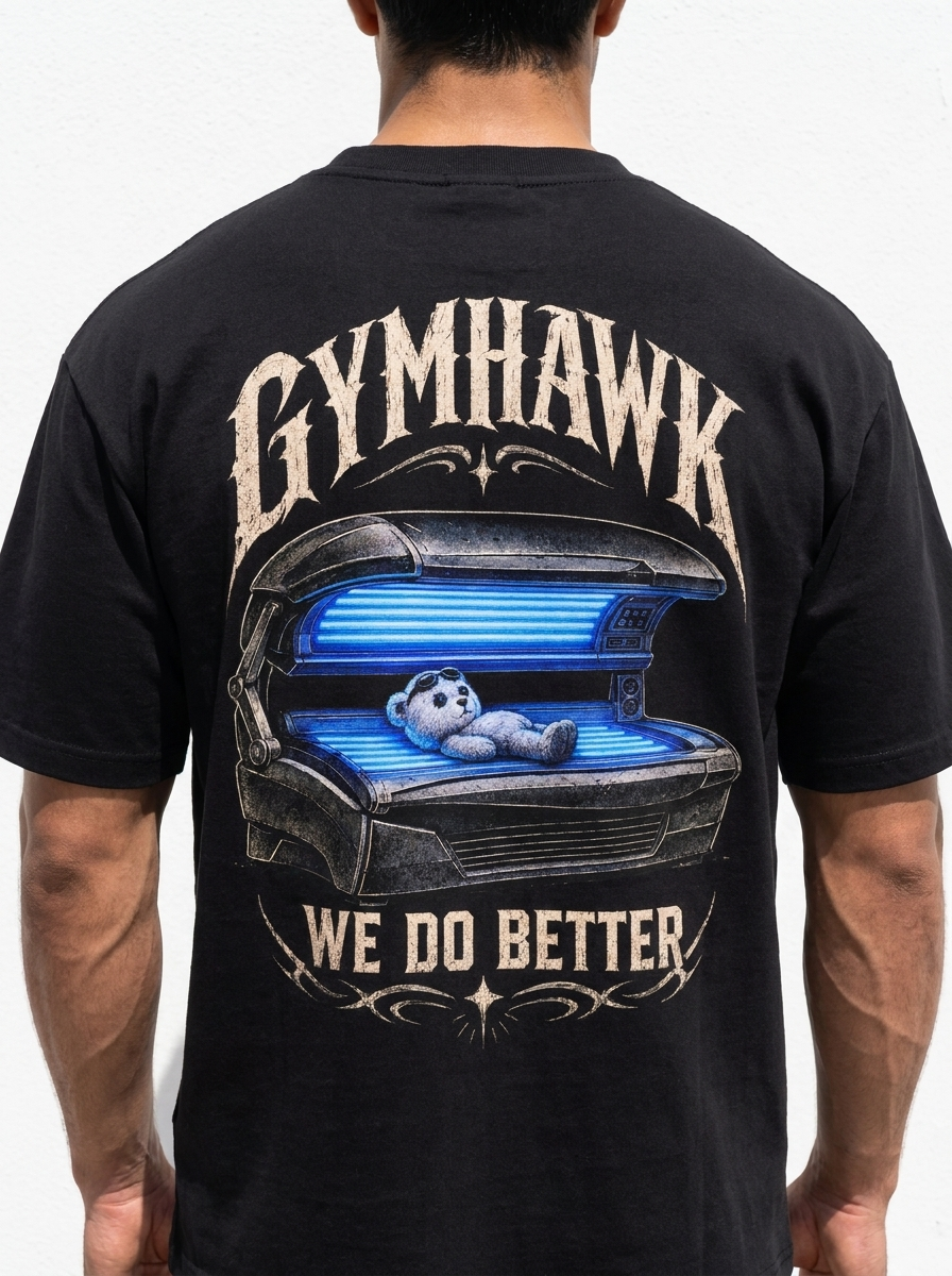 Men Oversized Shirt | Gymhawk. Teddy. Sunbathing.