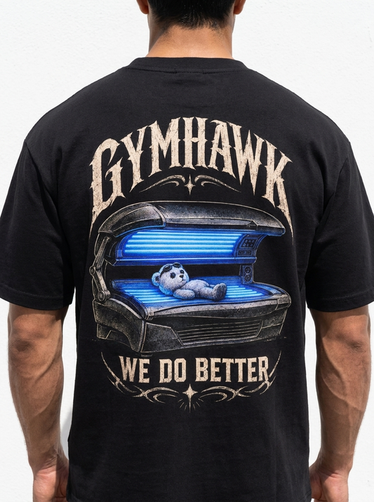 Men Oversized Shirt | Gymhawk. Teddy. Sunbathing.