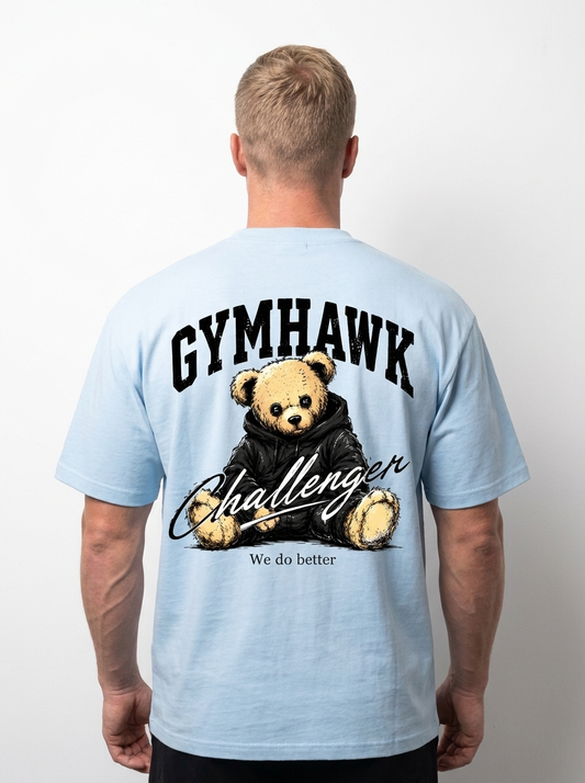 Men Oversized Shirt | Gymhawk. Teddy. Challenger.