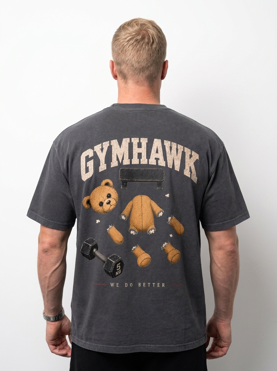 Men Oversized Shirt | Gymhawk. Teddy. Accident.