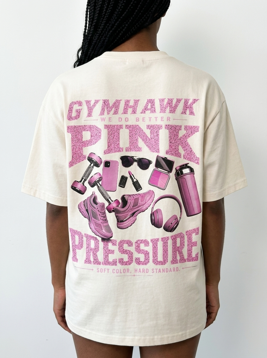 Women Oversized Shirt | Gymhawk. Pink Pressure.