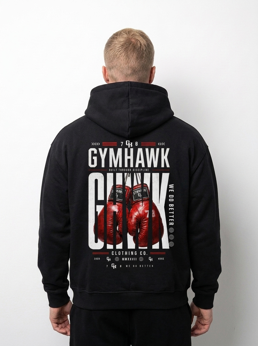 Men Oversized Zipper Hoodie | Gymhawk. Built Through Discipline.