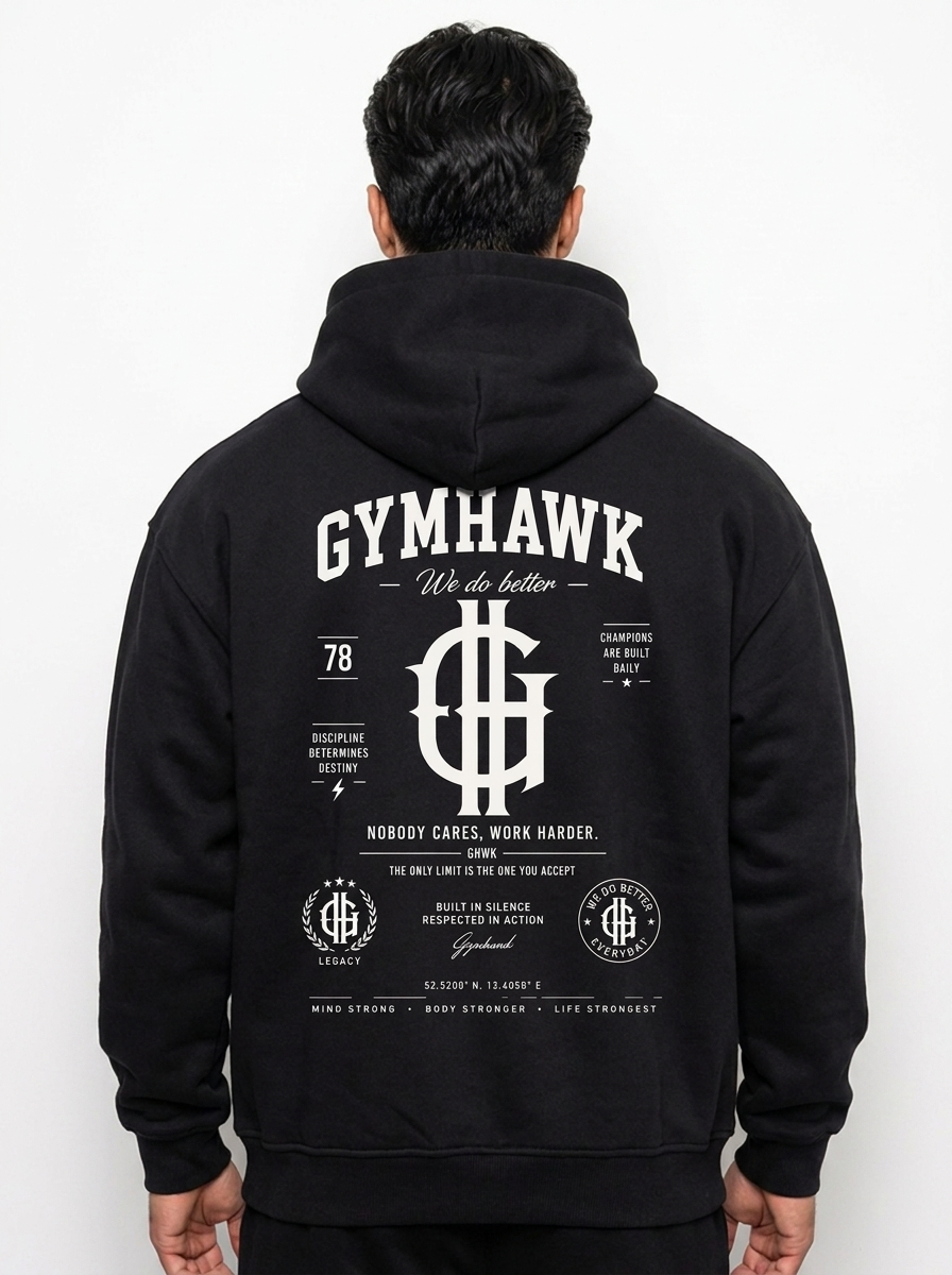 Men Oversized Hoodie | Gymhawk. Work harder.