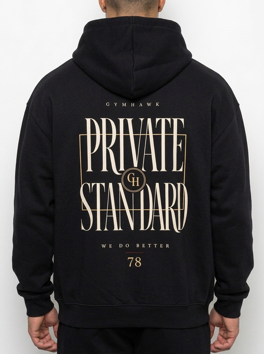Men Oversized Zipper Hoodie | Gymhawk. Private Standard.