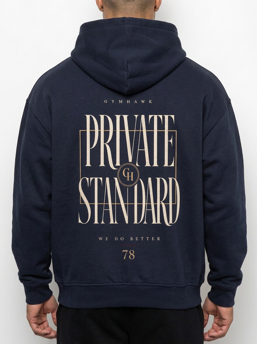 Men Oversized Zipper Hoodie | Gymhawk. Private Standard.