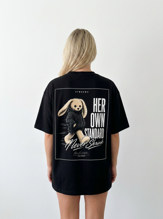 Women Oversized Shirt | Gymhawk. Bunny. Her own Standard.