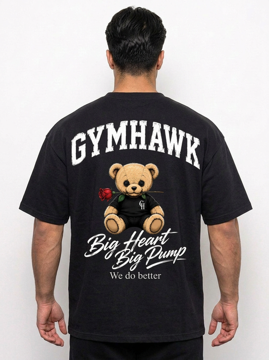 Men Oversized Pump Cover | Gymhawk. Teddy. Big Heart. Big Pump.