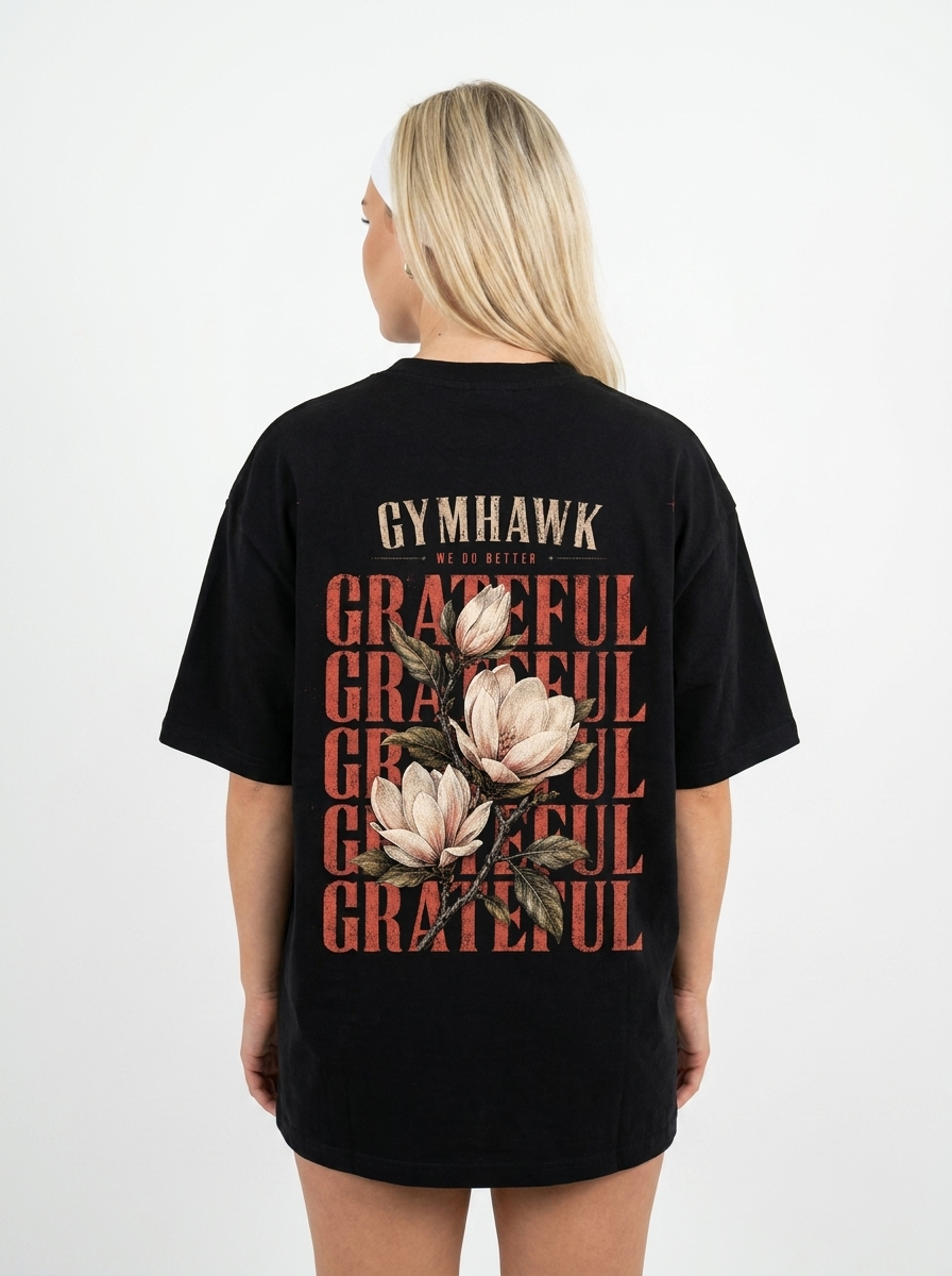 Women Oversized Shirt | Gymhawk. Grateful.