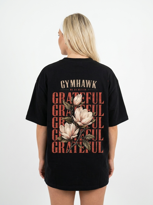 Women Oversized Shirt | Gymhawk. Grateful.