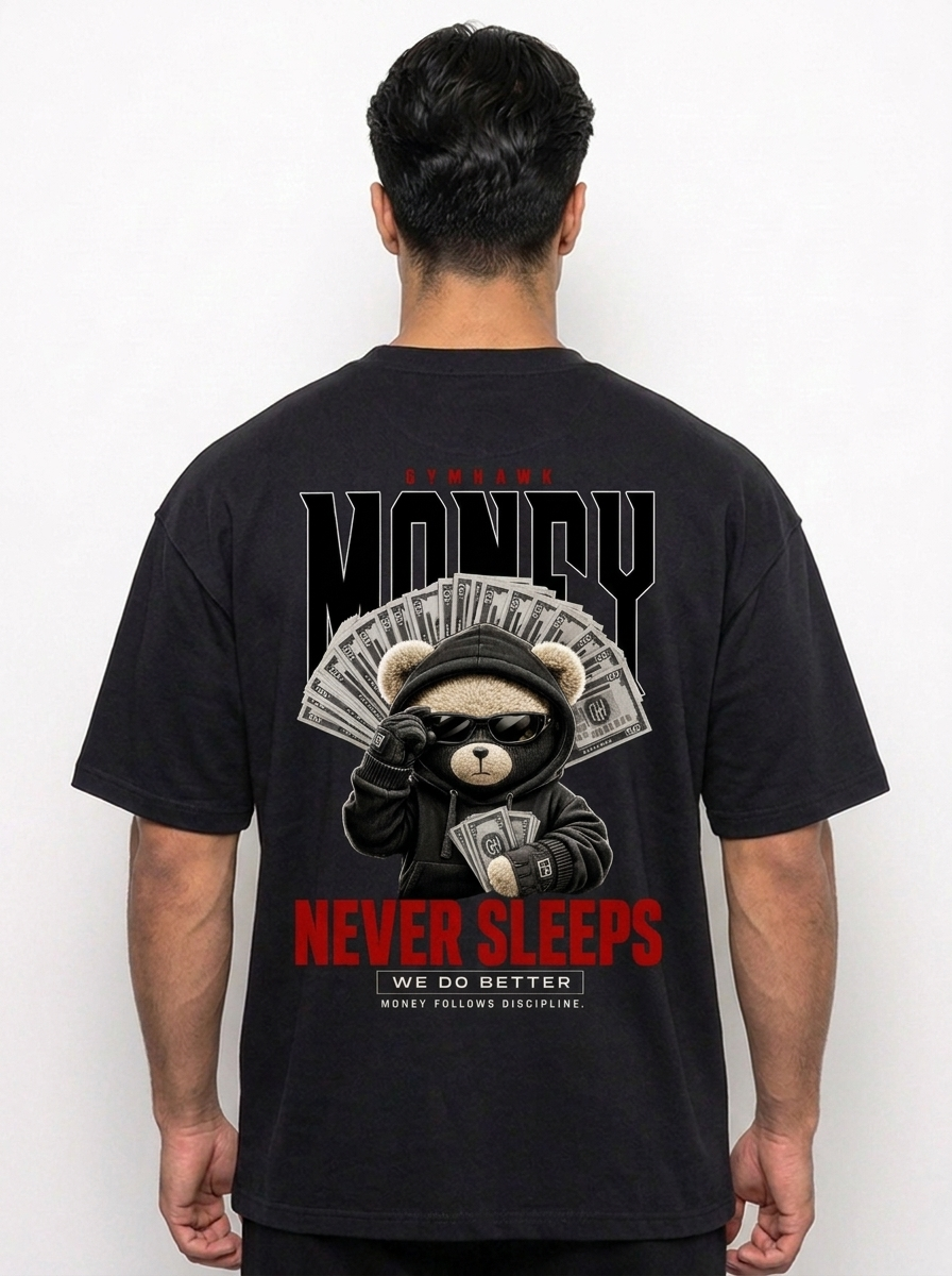 Men Oversized Pump Cover | Gymhawk. Teddy. Money never sleeps.