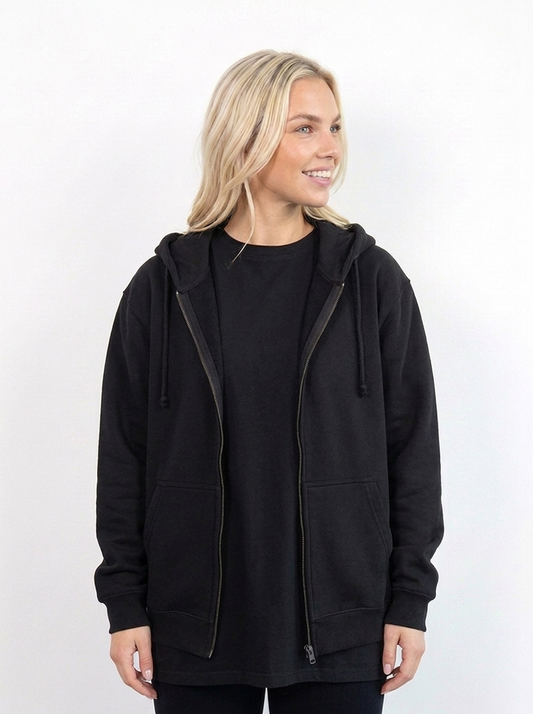 Women Classic Zipper Hoodie | Gymhawk. Bunny. Bloom Through it.