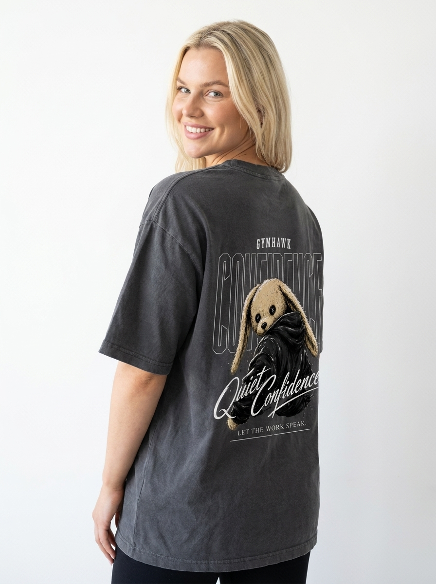 Women Oversized Shirt | Gymhawk. Bunny. Quiet Confidence.
