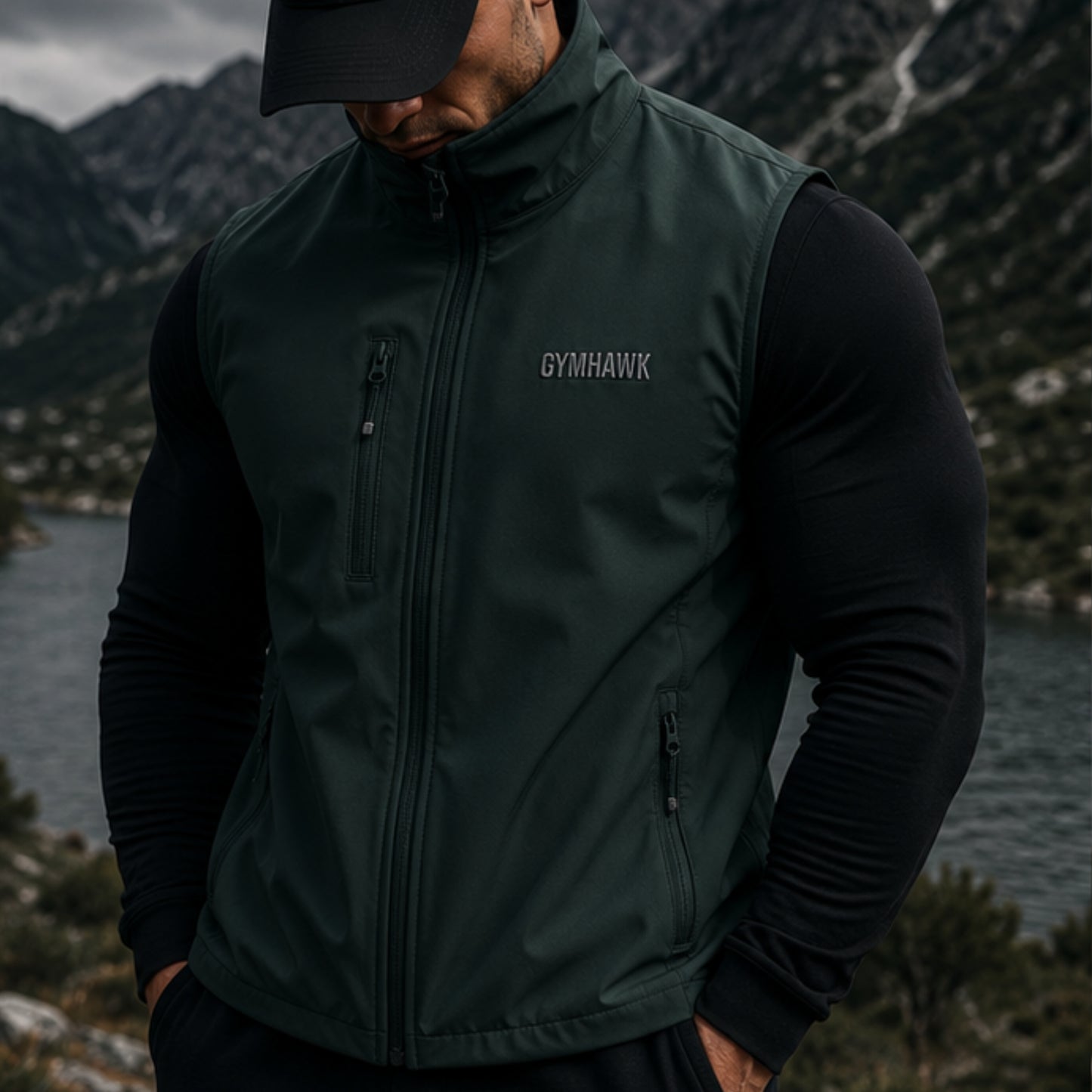 Men Softshell Bodywarmer Activeleisure Vest With Recycled Polyester IconHawk Embroiderd