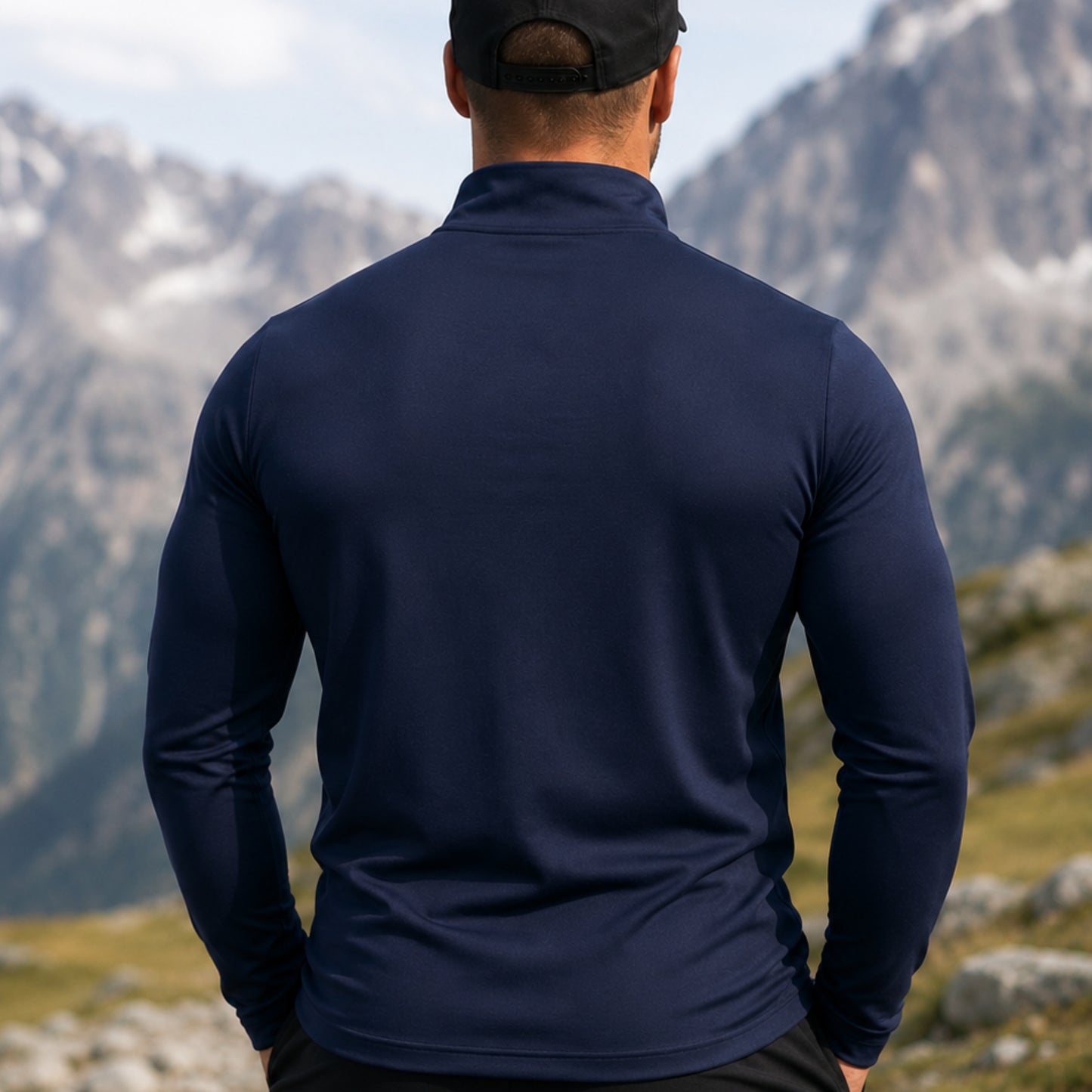 Lightweight Quarter-Zip Pullover Embroidered Front