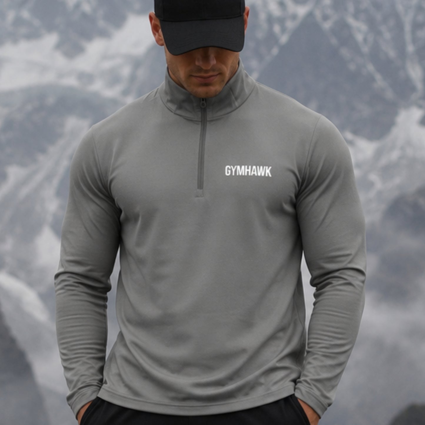 Lightweight Quarter-Zip Pullover Embroidered Front